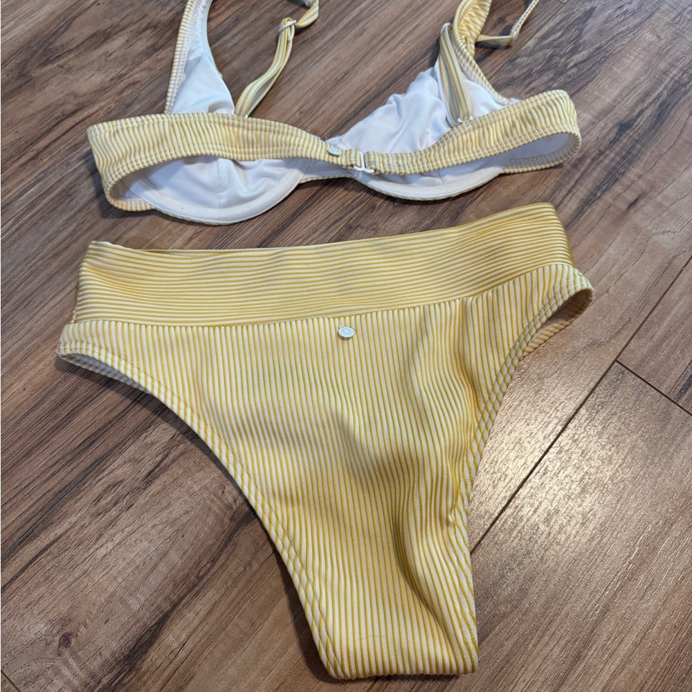 Rhythm Yellow and White Striped Bikini - Picture 4 of 5